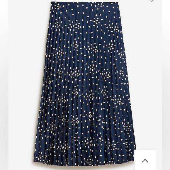 J. Crew Dresses & Skirts - Pleated pull-on luster charmeuse midi skirt in tiny blooms print